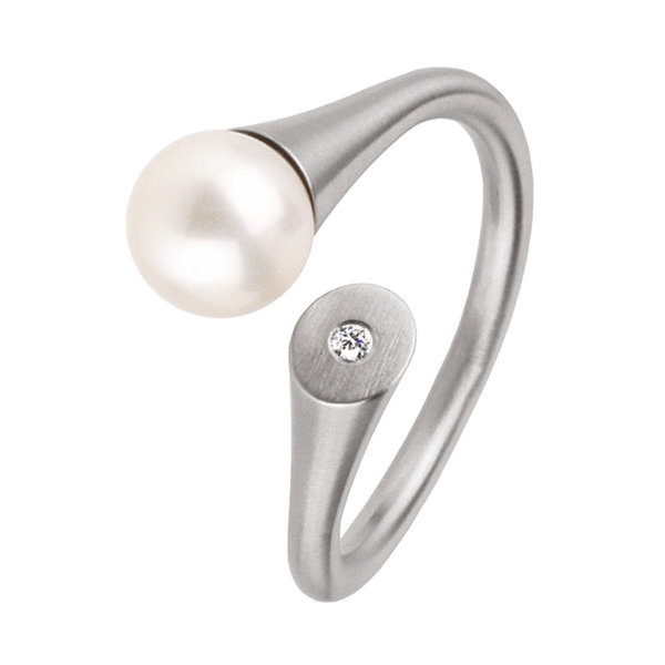 Ernstes Design Ring R122 SW-Perle, Brillant